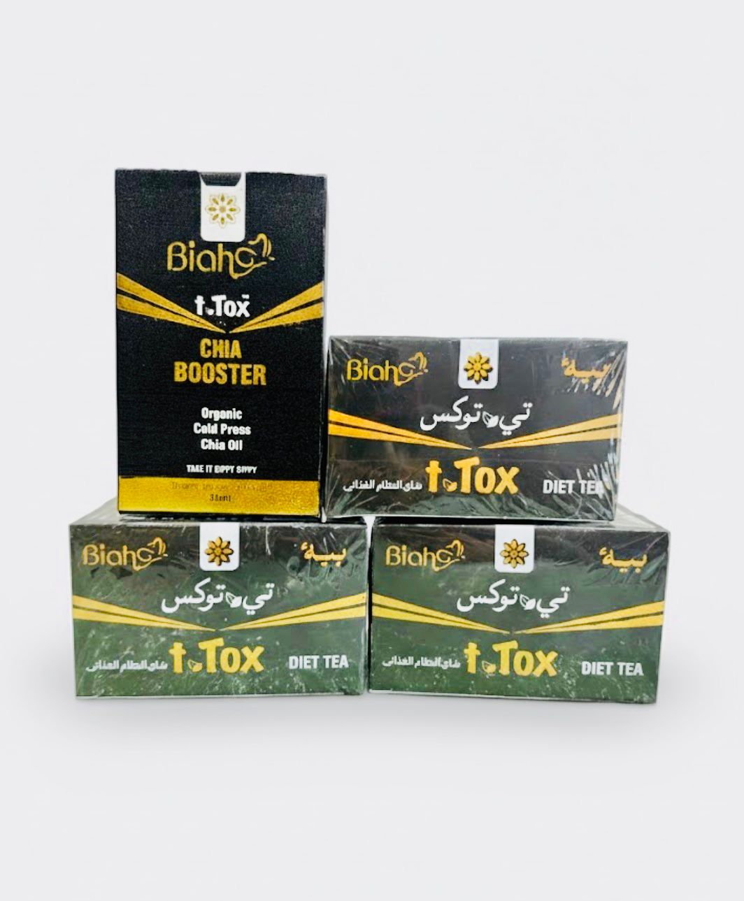 BIAH BELLY FAT BURNER BUNDLE PACK 3 T TOX DIET TEA AND 1 T TOX BOOSTER (BUNDLE PACK)